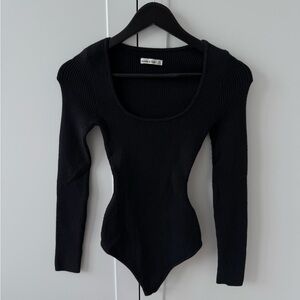 Abercrombie & Fitch Black Ribbed Bodysuit